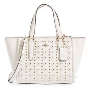 COACH Carryall Satchel in Floral Rivets Leather